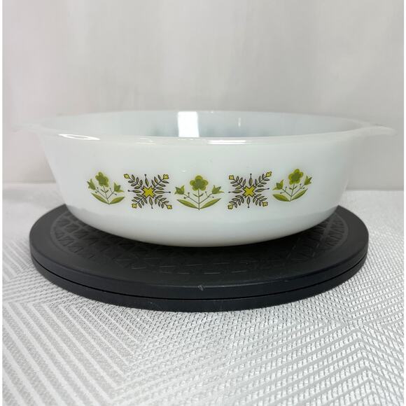 Fire King Other - Meadow Green Fire-King Anchor Hocking Milk Glass Round Casserole 2 Qt No Lid VTG